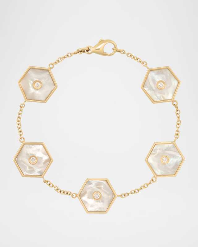 Baia Sommersa 18K Yellow Gold Bracelet with White Diamonds